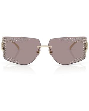 Jimmy Choo Embellished Wire-Frame Sunglasses - Grey