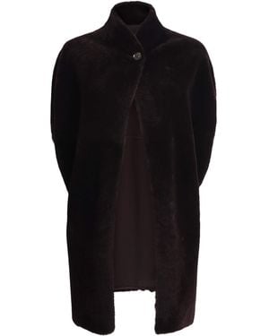 Kiton Shearling Cape - Black