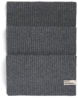 A.P.C. Wool-Cashmere Sasha Scarf - Gray