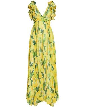 La DoubleJ Silk Penelope Maxi Dress - Yellow
