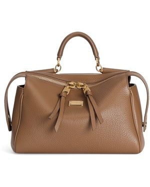 Dolce & Gabbana Calfskin Vittoria Top-Handle Bag - Brown