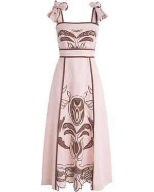 Lug Von Siga Linen Printed Ornella Midi Dress - Pink