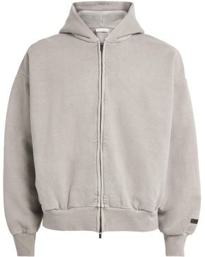 Fear Of God Cotton Script Logo Hoodie - Grey
