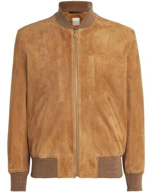 Paul Smith Suede Bomber Jacket - Brown