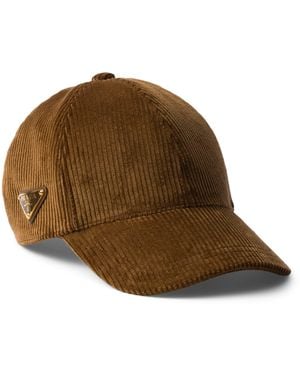 Prada Cotton Corduroy Baseball Cap - Brown