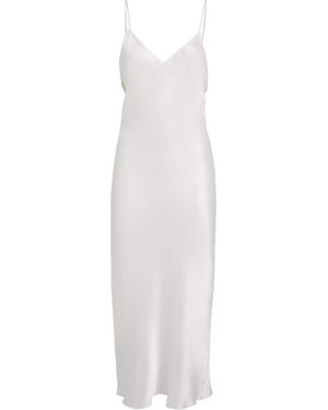 Gilda & Pearl Silk Girl Loves Pearl Long Slip Dress - White