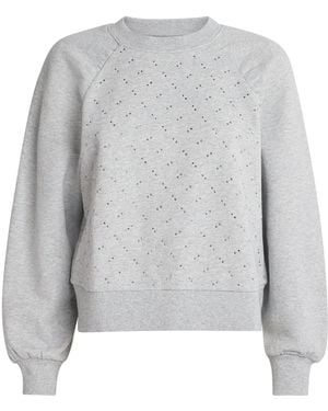 PAIGE Cotton Embellished Tricia Sweatshirt - Gray