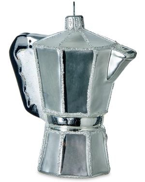 Harrods Glass Coffee Maker Tree Decoration - Blue