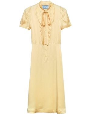 Prada Satin Crepe Midi Dress - Yellow
