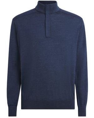 Paul & Shark Wool-Silk High-Neck Jumper - Blue