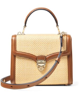 Aspinal of London Raffia Mayfair Midi Bag - Natural