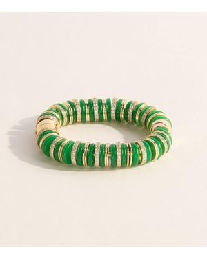 Eddie Borgo Plated Jade, Malachite And Pavé Crystal Lenox Bracelet - Green