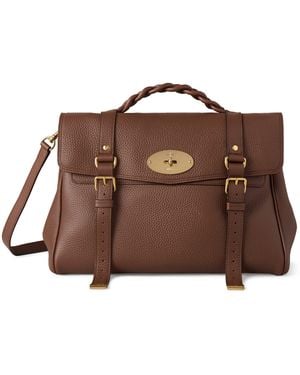 Mulberry Oversized Grained Leather Alexa Satchel - Brown