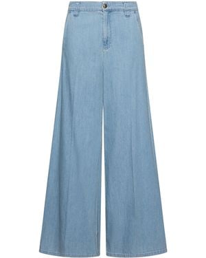 Marella Palazzo Mid-Rise Wide-Leg Jeans - Blue