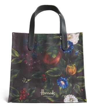 Harrods Small Festive Banquet Shopper Bag - Black