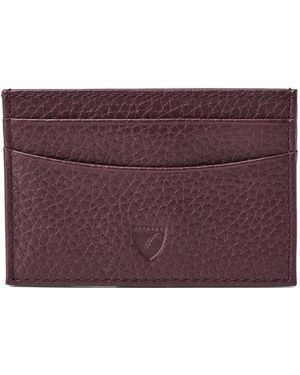 Aspinal of London Pebbled Leather Slim Card Holder - Purple