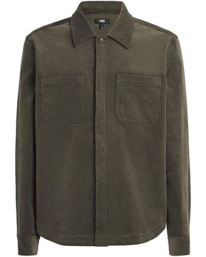 PAIGE Corduroy Patch-Pocket Shirt Jacket - Green