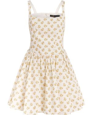 Maje Floral Print Mini Dress - Natural