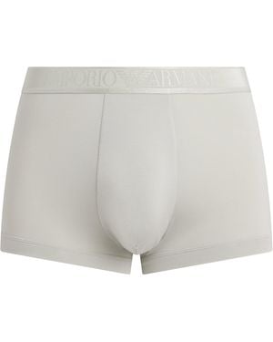 Emporio Armani Modal Logo Trunks - White