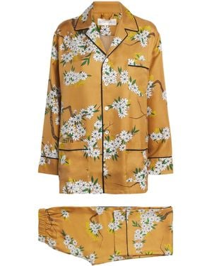 Olivia Von Halle Silk Floral Yves Pyjama Set - Metallic