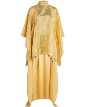 Taller Marmo Silk-Blend Denver Sunrise Kaftan Dress - Metallic