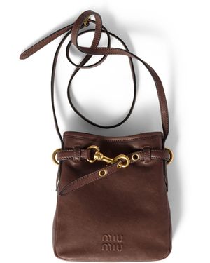 Miu Miu Nappa Leather Pouch - Brown