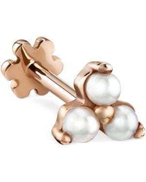 Maria Tash Pearl Trinity Threaded Stud Earring - Metallic