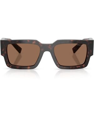 Prada Acetate Rectangular Sunglasses - Brown