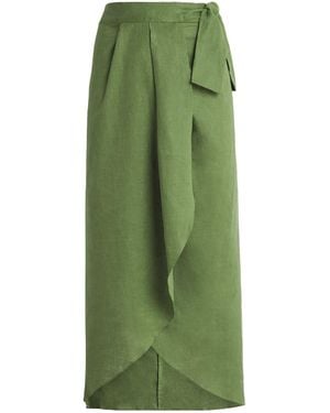 Johanna Ortiz Linen Safari Midi Skirt - Green