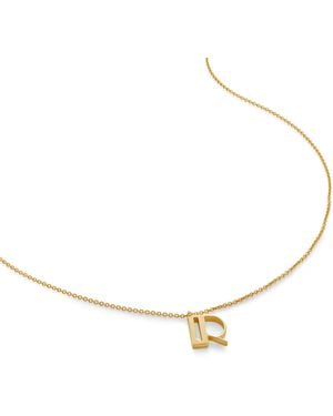 Monica Vinader Vermeil R Initial Necklace - Metallic