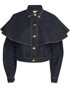Ulla Johnson The Agata Denim Cape Jacket - Blue