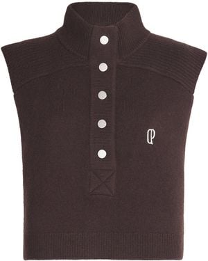 Claudie Pierlot Embroidered-Logo Jumper Vest - Brown