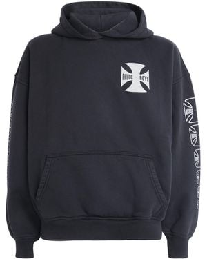 Rhude Cotton Cross Hoodie - Blue