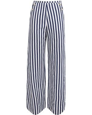 Maje Stripe Wide-Leg Pants - Blue