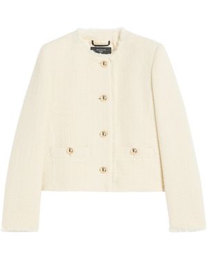 Weekend by Maxmara Wool-Blend Round-Neck Jacket - Natural