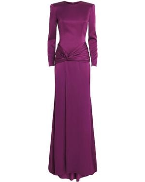 Alex Perry Satin Crêpe Gown - Purple