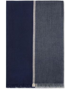 Brunello Cucinelli Cashmere-Silk Colour-Block Scarf - Blue