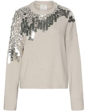 Marella Wool Sequinned Jumper - White