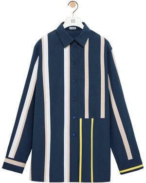 Loewe Cotton Stripe Shirt - Blue