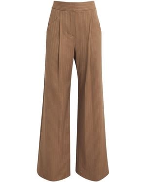 Veronica Beard Pinstripe Rimini Wide-Leg Trousers - Brown