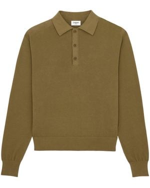 Saint Laurent Cotton Polo Sweater - Green