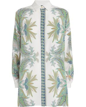 Etro Silk Paisley Print Shirt - Blue