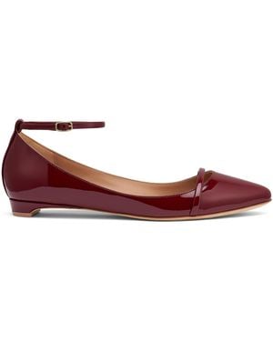 Malone Souliers Patent Leather Mary Ballet Flats 10 - Red