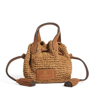 Anya Hindmarch Raffia Drawstring Cross-Body Bag - Brown