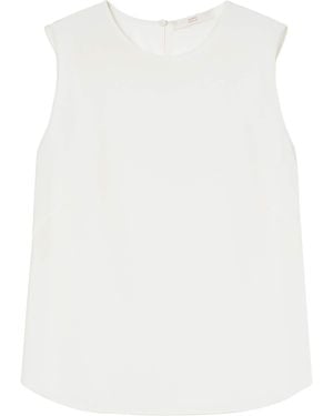 Marina Rinaldi Silk Sleeveless Blouse - White