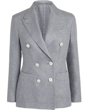 Eleventy Double-Breasted Blazer - Gray