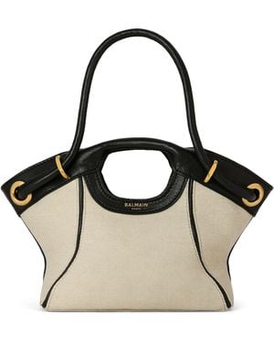 Balmain Small Canvas Tote Bag - Natural
