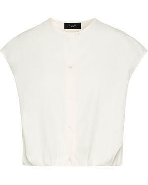 Weekend by Maxmara Collarless Shirt - White