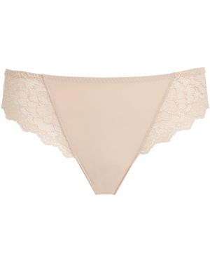 Simone Perele Lace Caresse Tanga - Natural