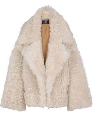 Balmain Shearling Coat - Natural